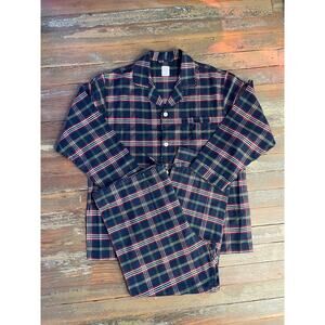 Brooks Brothers Men’s Pajama Set XL Plaid Cotton Button Front Sleepwear NWT